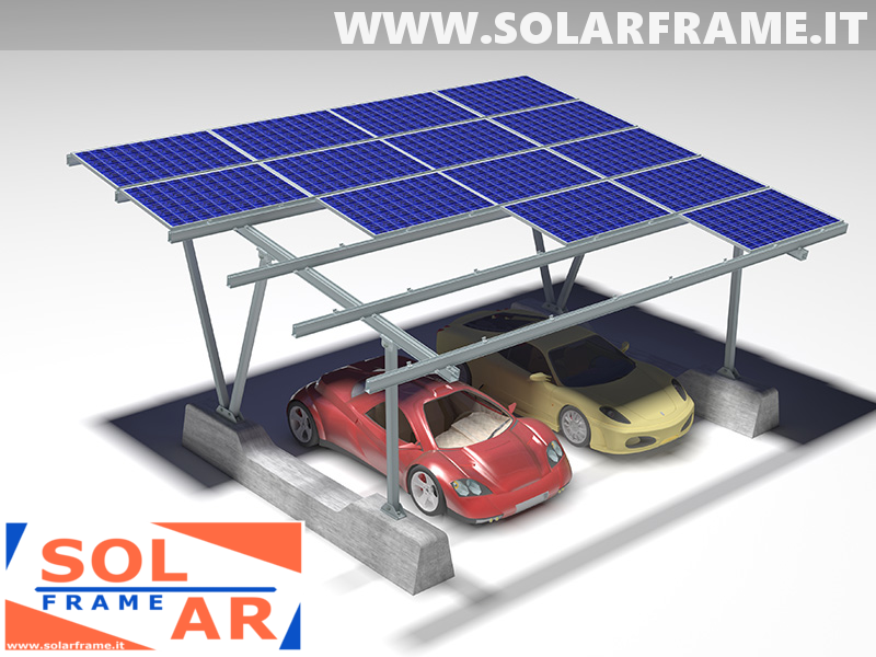 carport pensilina pannelli solari fotovoltaici struttura 1offerta per carport 2 posti struttura