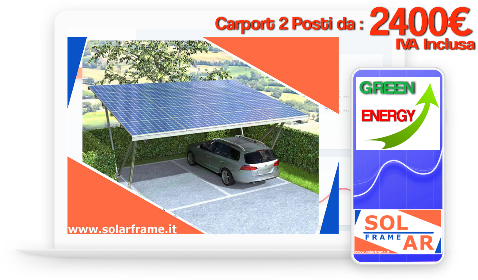 carport pensilina pannelli solari fotovoltaici struttura 1offerta per carport 2 posti struttura