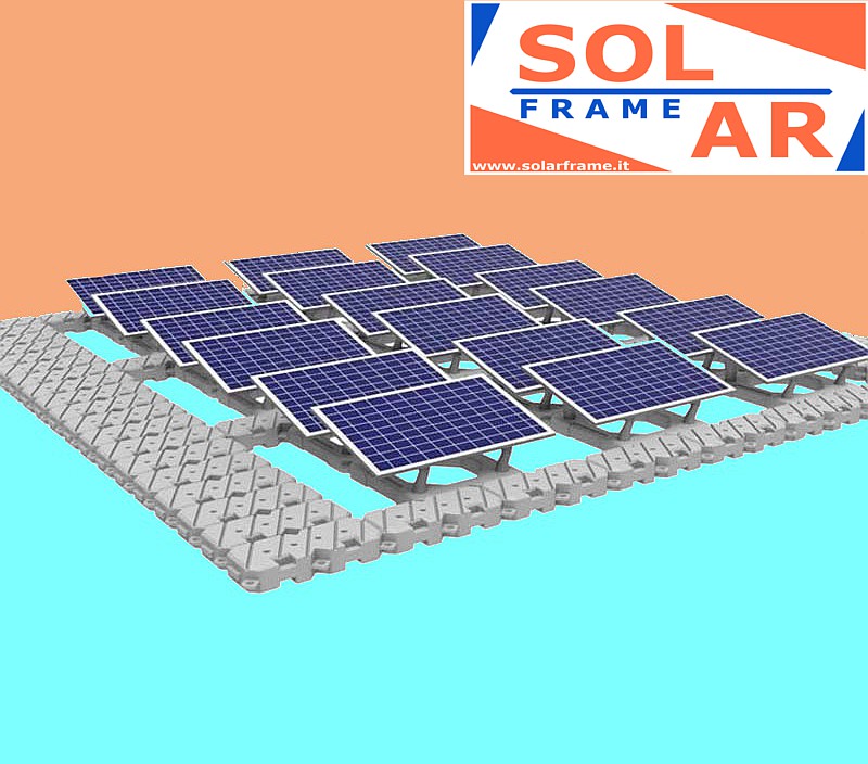 carport pensilina pannelli solari fotovoltaici struttura acqua galleggiante lago fiume mare 1a